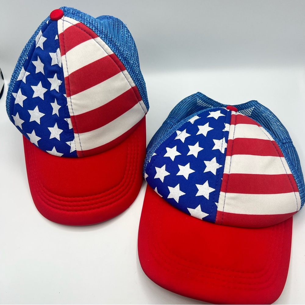 Red and Blue Star Pattern Caps